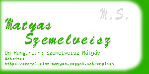 matyas szemelveisz business card