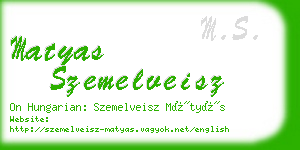 matyas szemelveisz business card